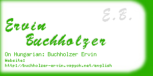 ervin buchholzer business card